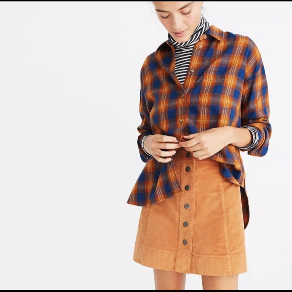 Madewell Flannel Westward Shirt in Ardan Plaid Button Front Long sleeve Shirt S